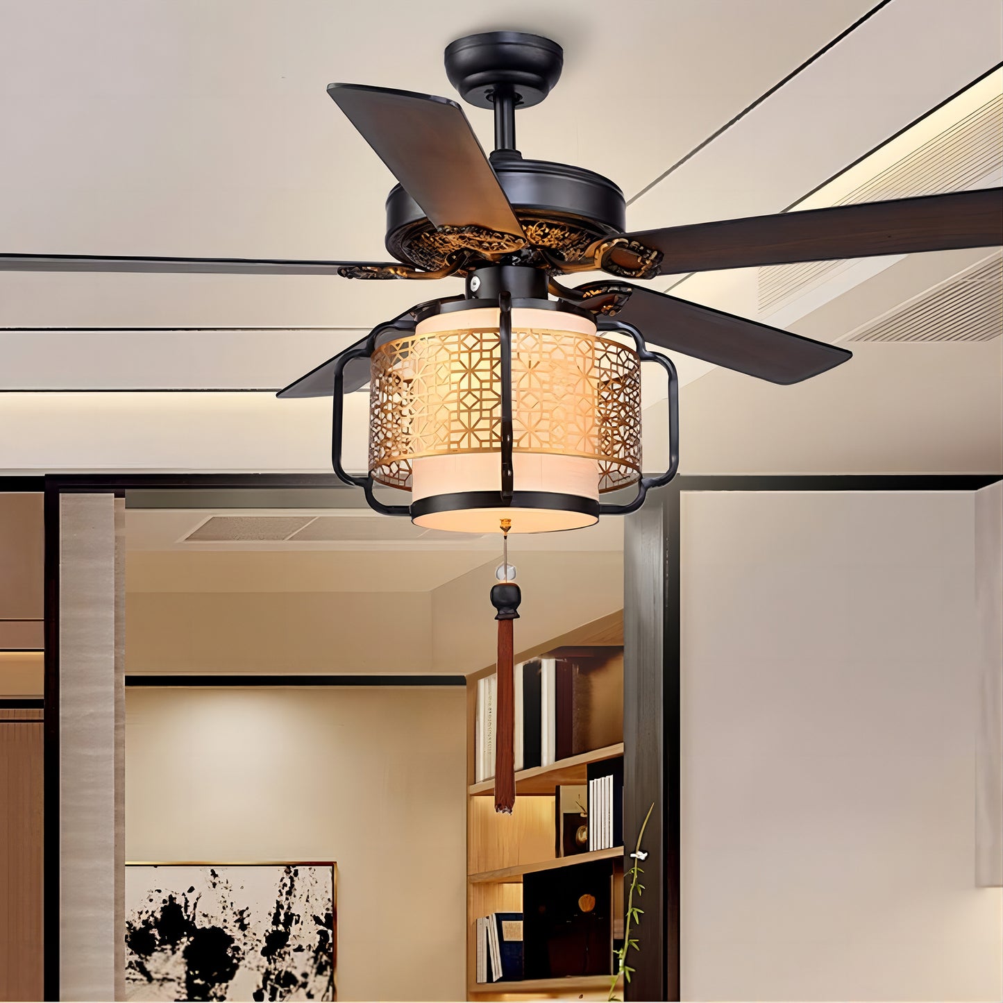 Chinese Lantern Ceiling Fan-A