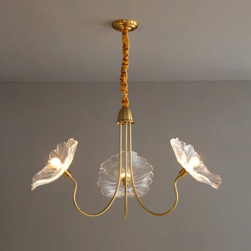 Lotus Leaf Glass Chandelier