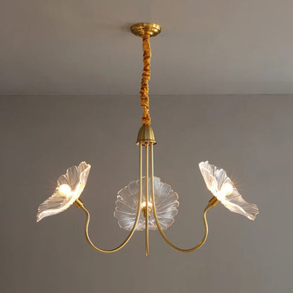 Lotus Leaf Glass Chandelier