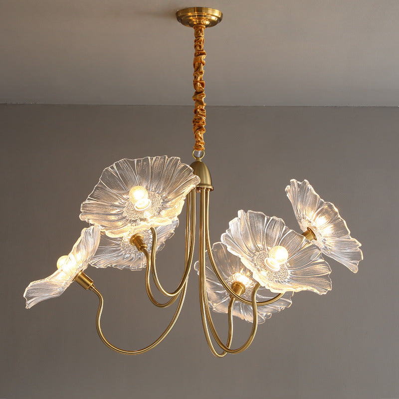 Lotus Leaf Glass Chandelier