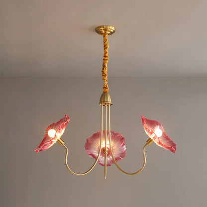 Lotus Leaf Glass Chandelier