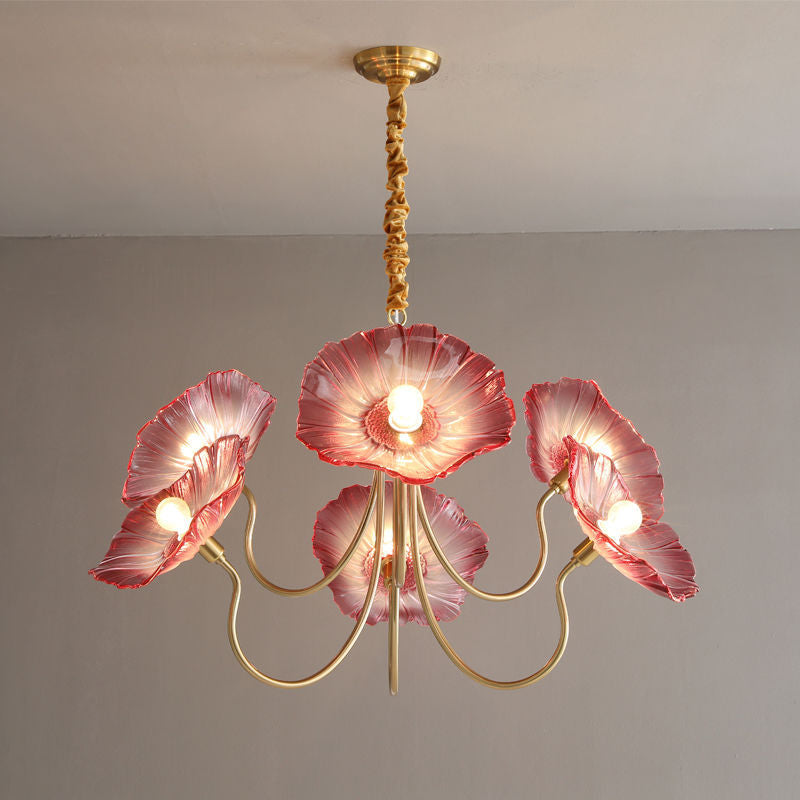 Lotus Leaf Glass Chandelier