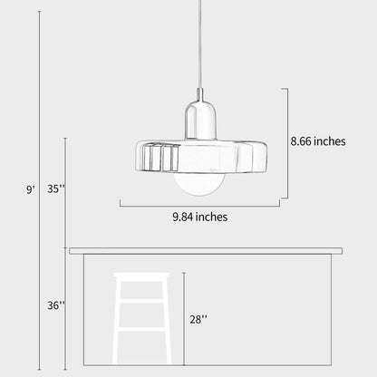 Ceramic Disc Orb Pendant Lamp