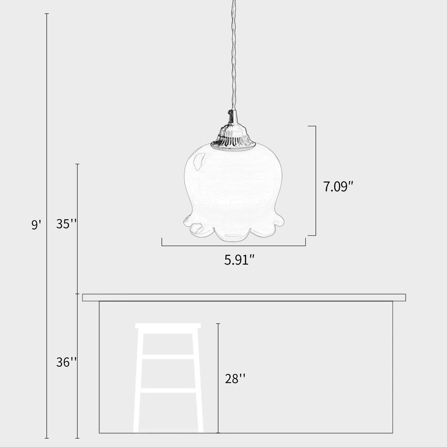 Lily of the Valley Pendant Lamp