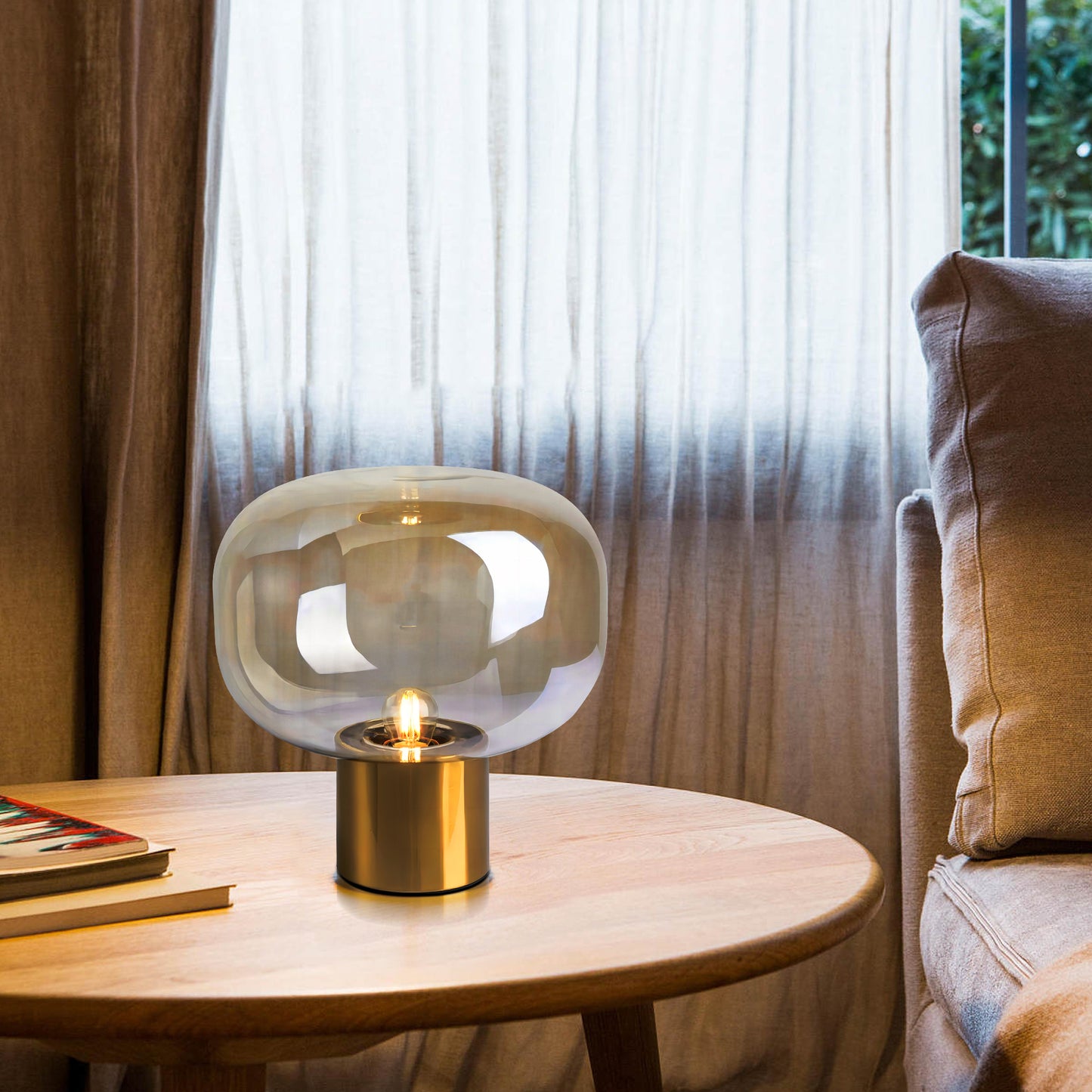 Mushroom Glass Table Lamp