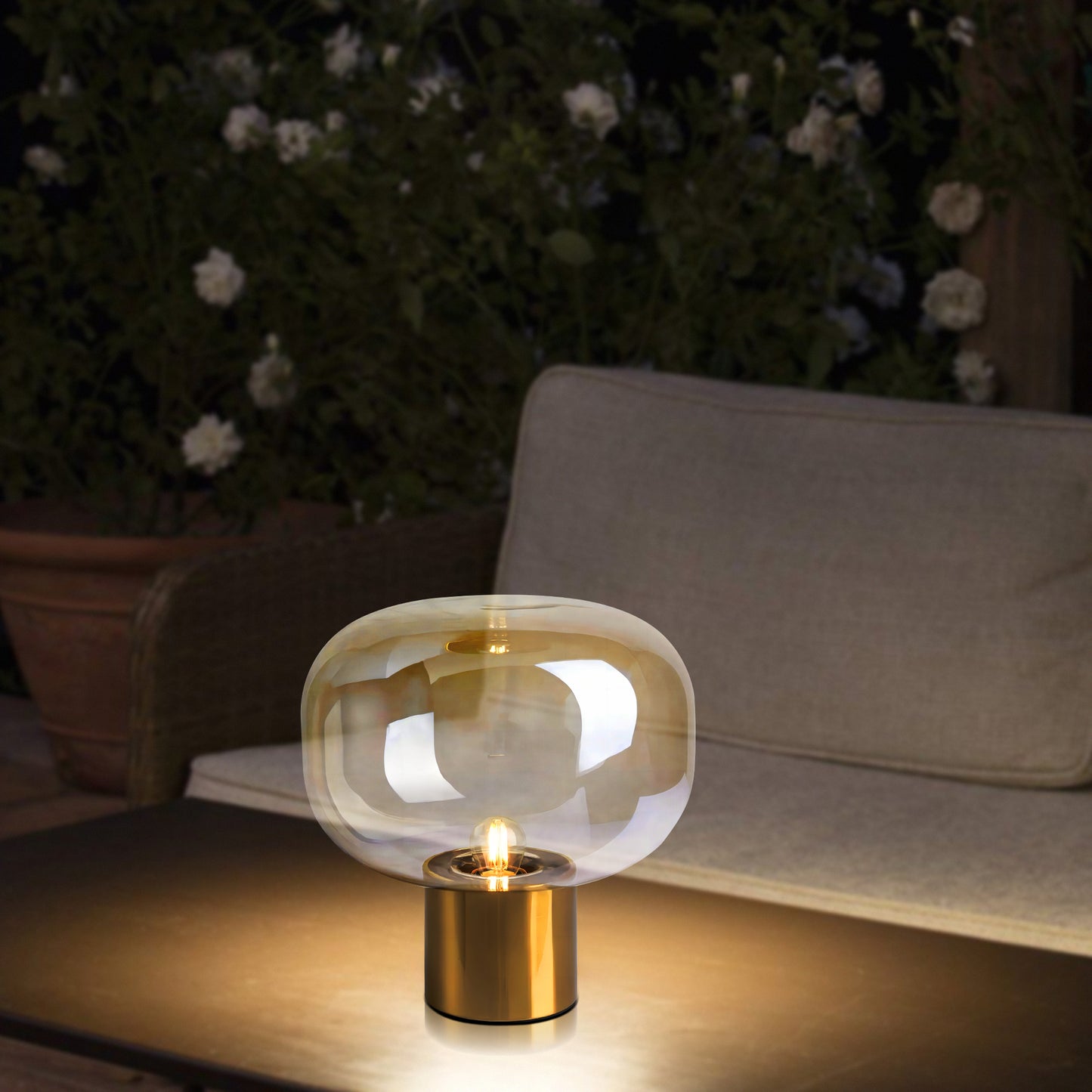 Mushroom Glass Table Lamp