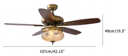 Bronze Crystal Ceiling Fan-A