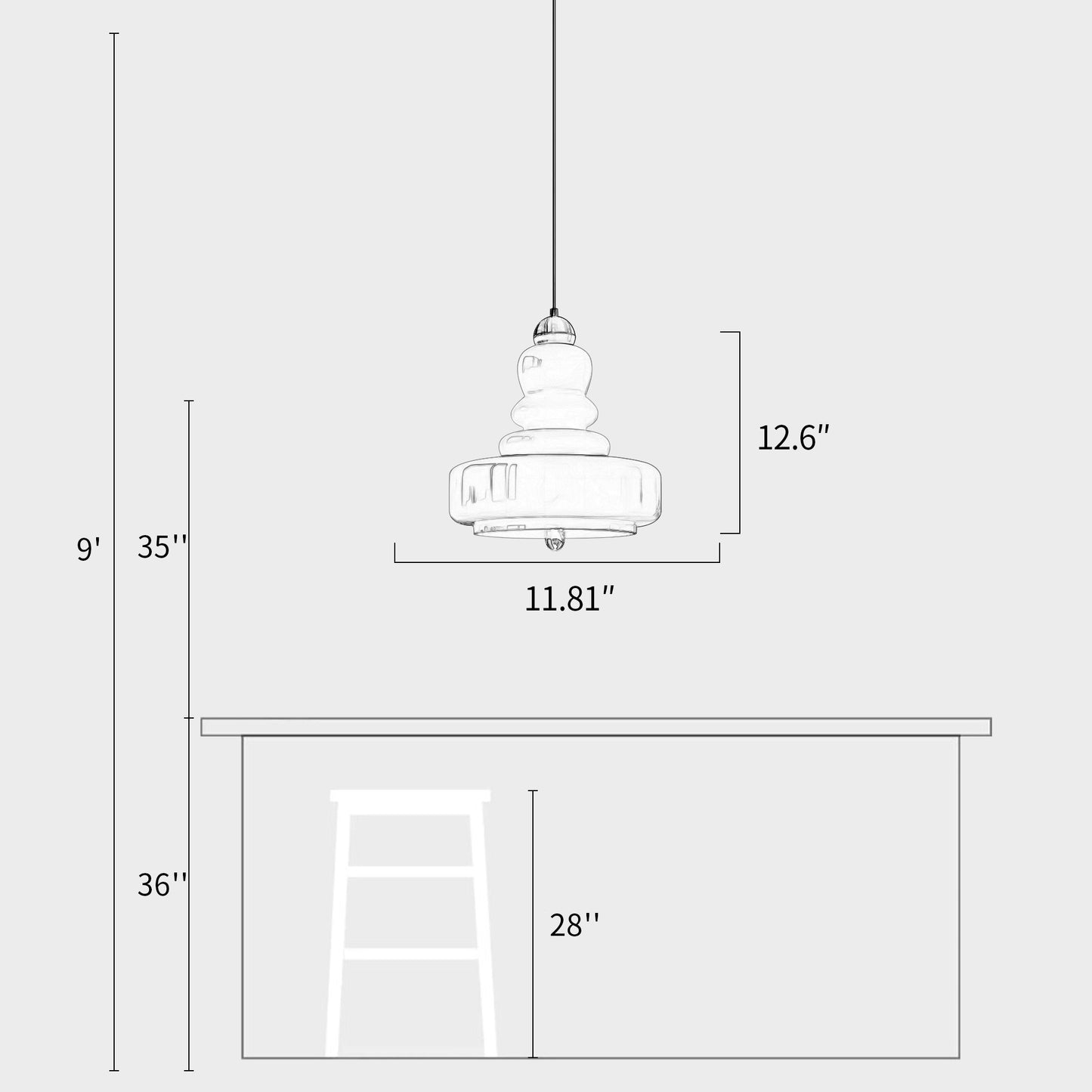 Gourd Glass Pendant Light