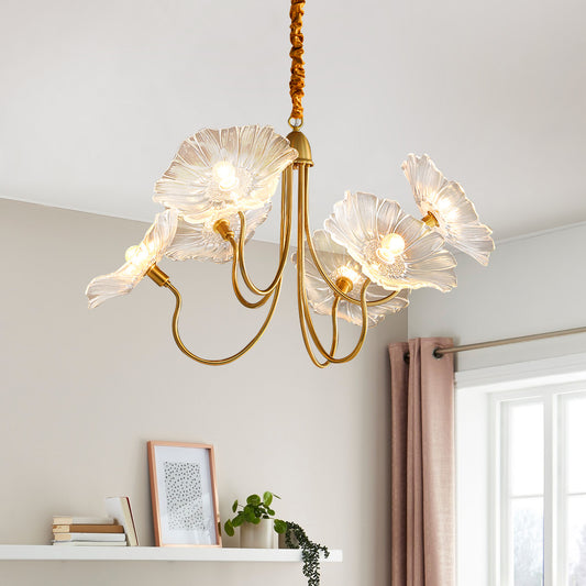 Lotus Leaf Glass Chandelier