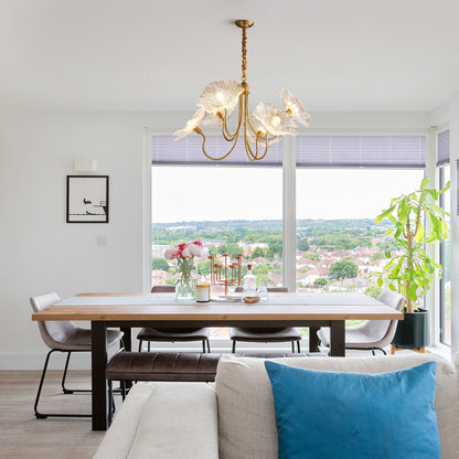 Lotus Leaf Glass Chandelier