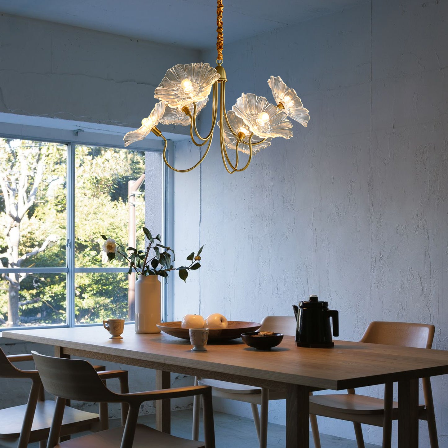 Lotus Leaf Glass Chandelier