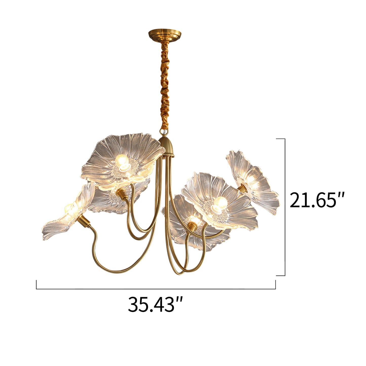 Lotus Leaf Glass Chandelier