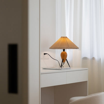 Mid-century Pleated Table Lamp