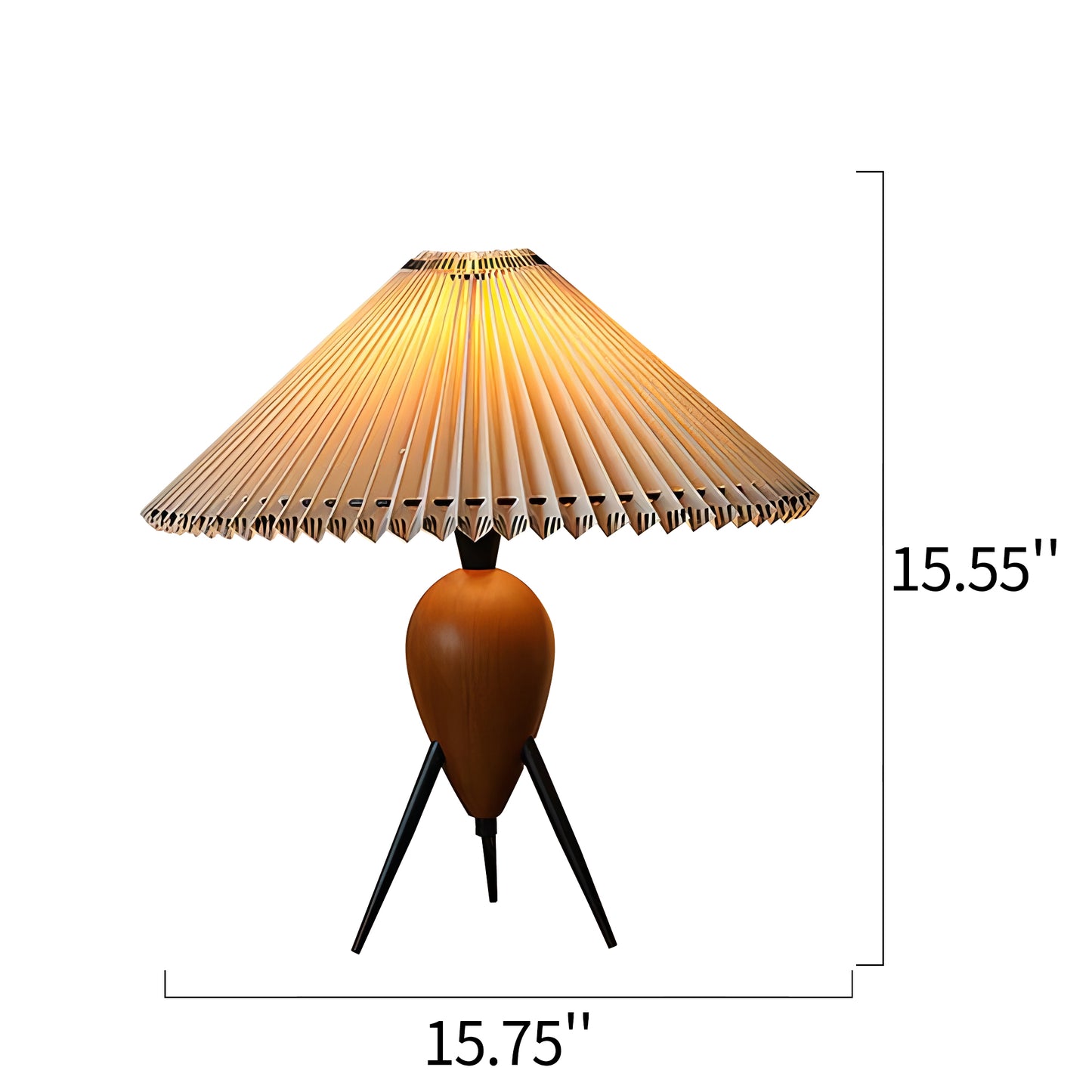 Mid-century Pleated Table Lamp