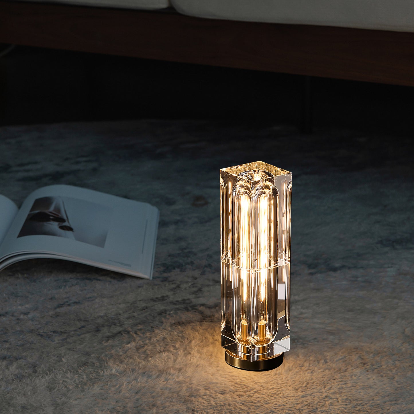 Square Crystal Table Lamp - A