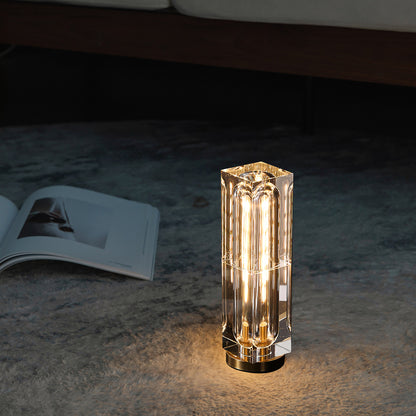 Square Crystal Table Lamp - A