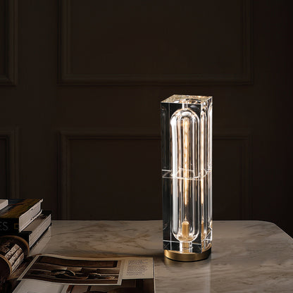 Square Crystal Table Lamp - A