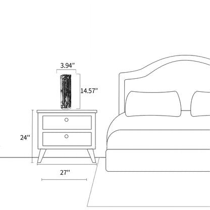 Square Crystal Table Lamp - A