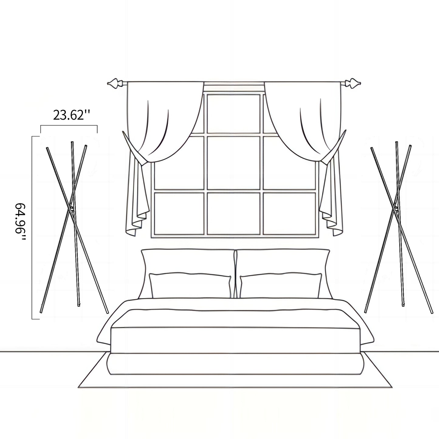 Three-pronged Vertical Floor Lamp